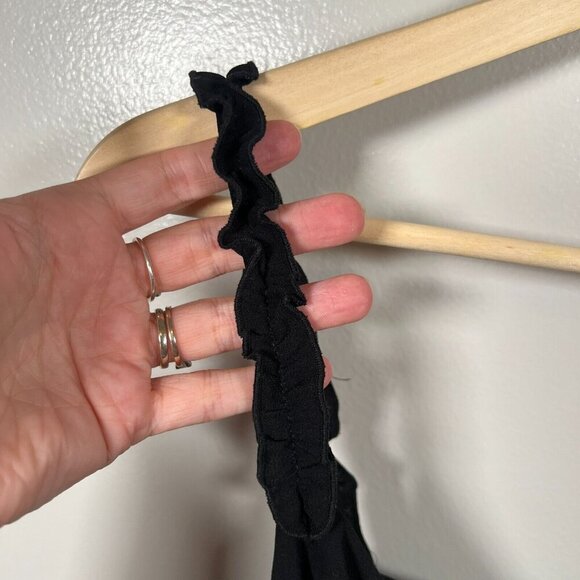 Aritzia Wilfred Melodie Romper Size Small Black Ruffle Sleeve V-neck Minimal - Picture 4 of 11